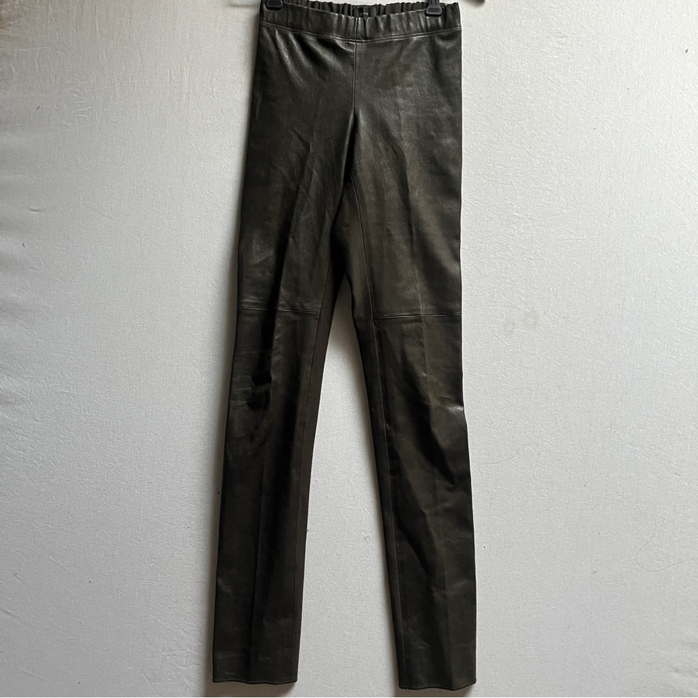 Joseph Leather Lambskin Panel & Gab Stretch leggings trousers pants Size 36 US 4